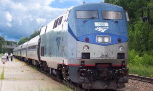 A more satisfying Amtrak ride by aAmtrak GE Genesis P42 166 at Saratoga Springs