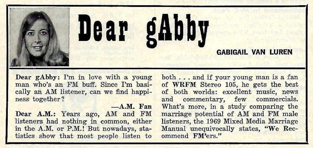 WRFM Dear gAbby advertisement 2