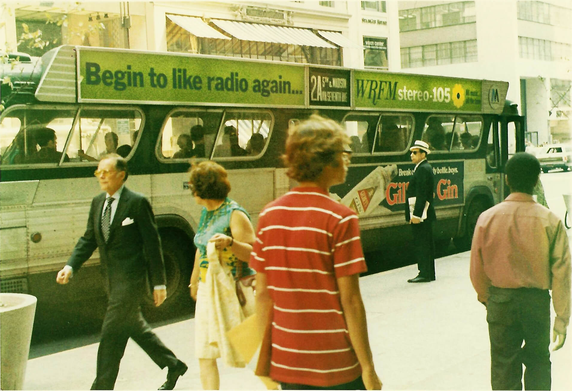 WRFM Begin to like radio again bustop sign