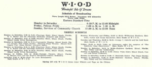 WIOD Program Schedule of Broadcasting