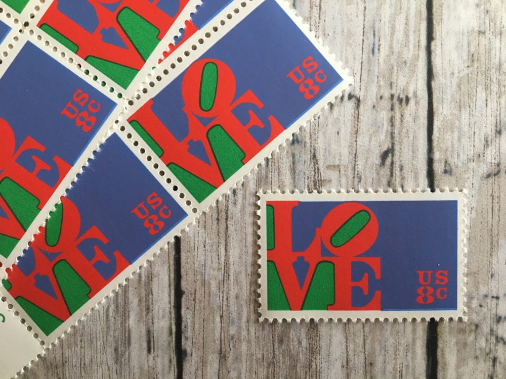 Vintage 1973 Love Stamps